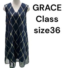 Grace Class グレースクラス リーフレースハイネックドレス Grace
