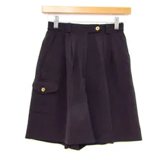 マンシングウェア ショートパンツ ボトムス キュロット ゴルフウエア 日本製 レディース Sサイズ ブラック Munsing wear 【中古】