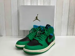 【箱・黒タグ有】Nike WMNS Air Jordan 1 Mid Black/Lucky Green and Aquatone／ウィメンズ スニーカー／28.0cm／BQ6472-033
