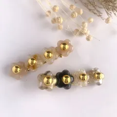no.64 お花 淡色 ニュアンスカラー ヘアクリップ