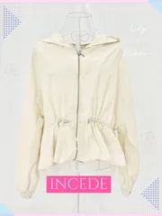 1. 新品タグ付き♡INCEDE インシード ドロストパーカー♡ドロップショルダー オフホワイト ドロスト パーカー