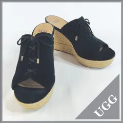 ✱UGG（アグ）✱ブラック スウェード ウェッジサンダル（SIZE:25㎝）