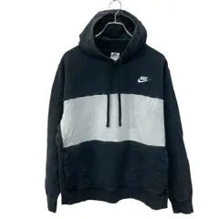 NIKE 無地 スウェット パーカー L ブラック×ホワイト ナイキ ツートーンカラー 古着卸 アメリカ仕入 a709-5019