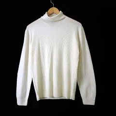 メンズビギ MEN'S BIGI ディストリクション DISTINCTION リブ ニット セーター タートルネック カシミヤ ウール 長袖 M 2 アイボリーのサムネイル