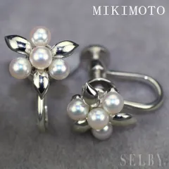 ミキモト SV アコヤベビーパール イヤリング 径約3.2mm フラワー