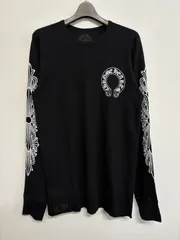 【最新作】 CHROME HEARTS クロムハーツ Thermal サーマル 生地 Horse Shoe ホースシュー 長袖 Tシャツ ロンT トップス カットソー インナー ブラック 黒 XLサイズ 新品未使用