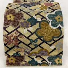 オリジナル 山口成三郎謹織 金色地の桜紋が織られた袋帯 唐織 着物