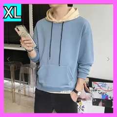 【新品未使用】パーカー メンズ 秋服 長袖 tシャツ フード付き レイヤード シンプル おしゃれ プルオーバー 無地 パーカー メンズ 春秋冬