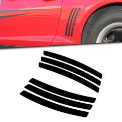 Xotic Tech シボレーカマロL&Rサイドベントインサートブラックストライプデカールインレーステッカー 2010-2021
