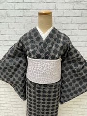 単衣　着物　刺繍【10078973-2】　綿着物　仕立て上がり44000円の品です　新品