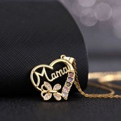 新品 ブロンズ銅 ネックレス ゴールド MAMA 出産祝い
