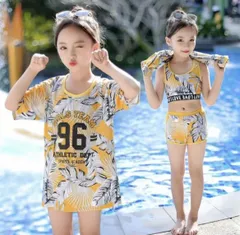子供水着　＾ビキニ　　女の子 セパレート 3点セット水着 ガールズ 女の子 子ども 子供 水着 海水浴　140-155 ビキニ　水着　キッズ　３点セット　4XL