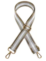 【新着商品】[Estimation エスティメイション] ショルダーストラップ ラメ入り バッグ ショルダー ベルト 肩掛け 幅広 太め ワイド 単品 付け替え 交換用 肩紐 ストライプ BAG STRAP SHOLDER