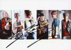 【中古】生写真(男性) ☆CROSS GENE/集合(6人)/直筆サイン入り(SANGMIN)・横型・上半身・6分割・2Lサイズ/3rd シングル.「Love ＆ Peace / sHi-tai!」リリース記念 特典会