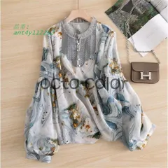 ブラウス レディース おしゃれ トップス シフォン シャツブラウス チュニック ゆったり 花柄 体型カバー 春 シンプル 大きいサイズ 可愛い 通勤 ant4y112252