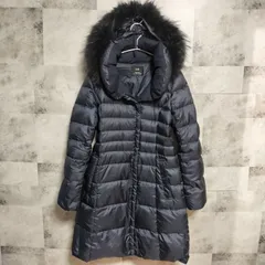 23区 ニジュウサンク　洗える 3way ラクーンファー ダウンコート　サイズ38 М相当　ネイビー　Aライン　ショールカラー　フード・ファー着脱可能　ロングコート