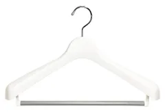 新品 シンコハンガー(Shinkohanger) モノクローゼット スーツハンガーストップ40 ズボン スラックスバー付き 40cm 回転フック ホワイト 40×25.5×5cm