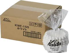 カリタ(Kalita) ウェーブフィルター KWF-155 ウェーブ型ドリッパー155専用 100枚入x4点( ホワイト,  220mmx220mmx110mm)のサムネイル