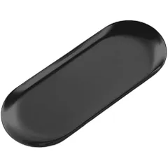 Chicer キャッシュトレイ (23cm×9.5cm) カルトン アクセサリートレイ おしぼり置き コイントレー 釣り銭トレー キャッシュトレー お会計トレー お会計皿 お洒落 高級 小物入れ 玄関 (ブラック) [ブラック]