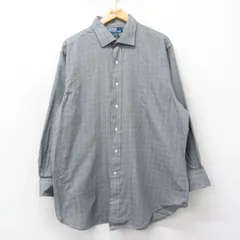 XL/古着 ラルフローレン 長袖 ブランド シャツ メンズ 90s PHILIP 大きいサイズ ロング丈 コットン グレー チェック 25mar19 中古 トップス
