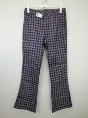 【超美品】EDWIN GOLF(エドウィンゴルフ) パンツ ピンク紺チェック レディース 11  ゴルフウェア 2103-0494 中古