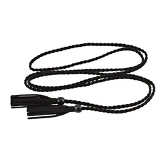 【新品】 BUZZxSELECTION(バズ セレクション) ウエストベルト おしゃれ 細 ベルト 編み込み 革紐 フリンジ レディース LBT022 (03ブラック) 0