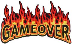 ワッペン GAME OVER（ゲームオーバー） ゲーム系おもしろ刺繍パッチ アイロン接着 説明書（日本語）付き