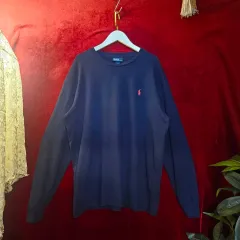 POLO RALPH LAUREN(ポロラルフローレン) レッド ポニー ネイビー 長袖 リブ Tシャツ M size
