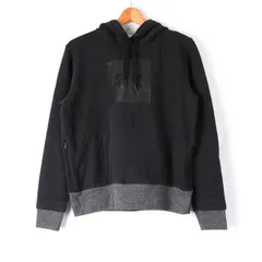 アンダーアーマー 長袖パーカー プルオーバー スウェット スエット ルーズ トップス レディース LGサイズ ブラック UNDER ARMOUR 【中古】