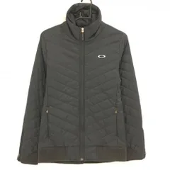 オークリー 中綿ジャケット 黒 ロゴシルバー  レディース US-S ゴルフウェア Oakley