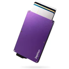 [zepirion] キャッシュレスに最適化 クレジットカードケース スキミング防止 磁気防止 スライド式 スリム 薄型 アルミニウム メンズ レディース パープル(クリップ無し)