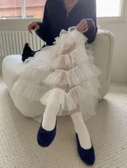 レディース 新品 レース フリル ロングスカート 【455】