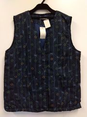 【新品未使用】あったかちゃんちゃんこ　袖なし　はんてん　ベスト　上着　羽織　部屋着　M～Lサイズ　ネイビー