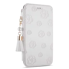 iphone se ケース 第2世代 手帳型 背面透明 かわいい 4.7インチ対応 安い タッセル付き 2022最新 iphone SE 手帳型ケース 花柄 アイフォンSE3ケース 薄型 背面クリア スマホケース iphone se3 手帳型 鏡付き おし 0