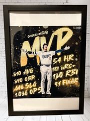 ドジャース　大谷翔平　MVP デコピン　ワールドシリーズ A4ポスター　フレーム付き　田中真美子 NL105 デコピン 山本由伸 