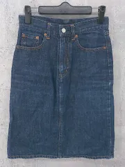 ◇ D.M.G. ドミンゴ 膝丈 タイト デニム スカート サイズS インディゴ レディース 【中古】 【1002800981083】