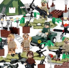 ブロックのおもちゃ レゴ互換 ミリタリーミニフィグシリーズ【米軍キャンプ】 01