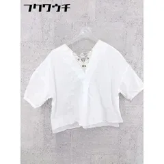 ◇ Limitless Luxury リミットレス ラグジュアリー レースアップ 五分袖 シャツ ブラウス ホワイト レディース 【中古】 【1002802383670】