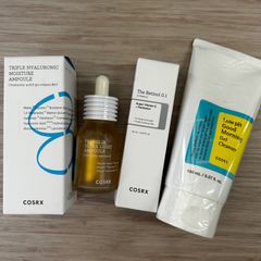 【訳あり】COSRX　コスアールエックス 4点セット　Gジェルクレンザー〈洗顔〉　PUモイスチャー美容液　Rケアチューブクリーム レチノール0.1　モイスチャーアンプルヒアルロン