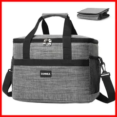 【特価商品】お弁当収納バッグ 手提げと肩掛け両用 ソフト 軽量 保冷バック 折り畳み収納可能 保温 保冷 3層断熱 ピクニック/運動会/通勤/キャンプ/お花見/BBQ/レジャー/花火等に大活躍（グレー） 35L 大容量 クーラーボックス BDLMWH