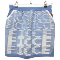 【新品】フィッチェゴルフ ニットスカート ライトブルー×白 フロントロゴ編み ドン小西 レディース M ゴルフウェア FICCE GOLFのサムネイル