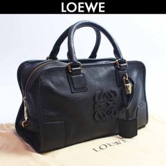LOEWE ロエベ アマソナ28 レザー ハンドバッグ ミニ トートバッグ  アナグラム レディース ブラック 中古 コンディションB