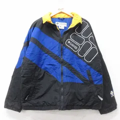 XL/古着 コロンビア 長袖 ナイロン ジャケット メンズ 00s ビッグロゴ 刺繍 大きいサイズ 黒他 ブラック 25feb15 中古 アウター