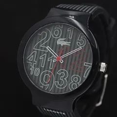 稼働 良品 ラコステ LC46.4.29.2226 黒文字盤 ラウンド QZ メンズ腕時計 NSY 2000000 NSK