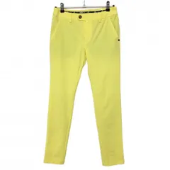 【超美品】アディダス パンツ イエロー シンプル バックロゴ刺しゅう レディース M/M ゴルフウェア adidas