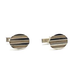 【楠本質店/元住吉】ティファニー/TIFFANY　オーバル　カフス　ストライプ　シルバー925　メンズ　アクセサリー