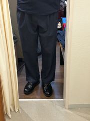 GEORGE CIHINO ジョージ ツータックタックチノ メンズパンツ チノパン 綿パンツ カジュアルパンツ ネイビー サイズW36L29 A-616