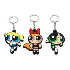 ラバーキーホルダー 3個セット パワーパフガールズ The Powerpuff Girls PPG キーチェーン アメリカン雑貨 キャラクター アメリカンキャラクター