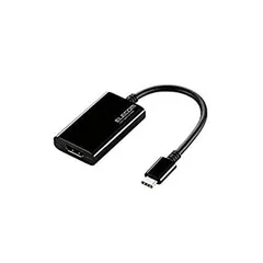 【中古】「非常に良い」エレコム USBケーブル Type C 変換アダプタ (USB C to HDMI) 0.1m RoHS指令準拠 ブラック AD-CHDMIBK