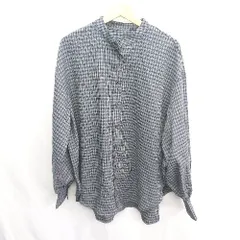 ◇ ⊂ ◎ ●美品● BONLECILL ボンルシール チェック柄 長袖 シャツ サイズF ネイビー系 レディース E  【1410100065820】